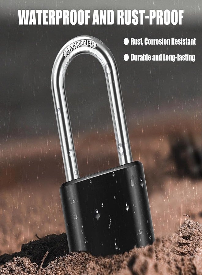 Jukusa Heavy Duty 4-Digit Combination Steel Padlock | Resettable Code Lock with 10,000 Combinations & 8mm Hardened Steel Shackle | High Security Metal Padlock for Gym, Locker, Gate & Travel (Black) - Image 3